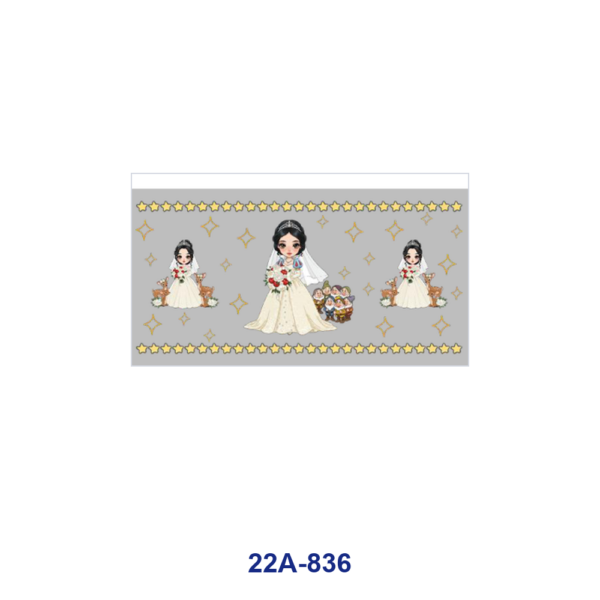 Wholesale 5pcs Soft Dreamy Cartoon Bride Wedding Dress Sea Shell Fish Moon Diamond Star Cake Cow Print Mixed Decor Prints 16oz Cup UV DTF Wraps