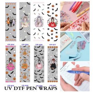 oly-eaf0450fa8c5d26a987779f78f84166c Wholesale 2/8/16pcs UV DTF Stickers Spooky Masked Lady Pumpkin Cobweb Patterns Pen and Bookmark Stickers