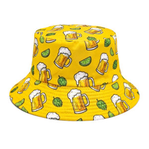 oly-eaf930d8ea500edf325f915b1c8b0158 Wholesale Beer Print Bucket Hat Double Sided Sun Hat for Outdoor Party Beach