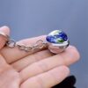 Wholesale Boutique Solar System Glass Ball Keychain Metal Key Ring for Wedding Gift