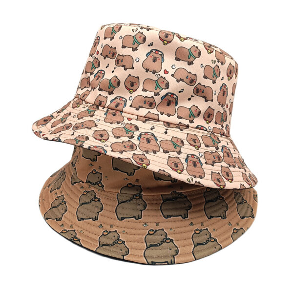 oly-eb061f85f2bff04dc3bfa54da8a57d57 Wholesale Capybara Print Bucket Hat Sun Protection Casual Hat for Outdoor Everyday