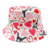 Wholesale Black Heart Pattern Fisherman Hat Sunscreen Casual Gift