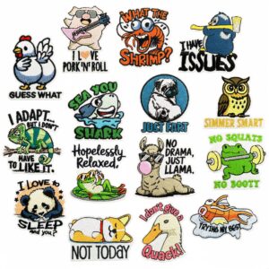 oly-eb17b81bfc2600f0b460a5493d53bd82 Wholesale Cartoon Animal Embroidered Patches – Shark & Shrimp Theme, Decorative Accent for Boutique Resale