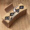 Wholesale Western Cowboy Style PU Leather Acrylic Hair Clip Trendy Fashion Hair Accessory for Women Boutique Resale