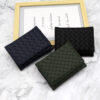 oly-eb4d50e2cdcaa42cce66594c267d1a36 Wholesale Modern PU Leather Tri Fold Wallet with Braided Pattern White Boutique Resale