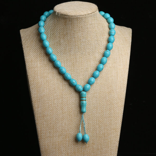 oly-eb54427353113cb71650909bb9c256bd Wholesale Islamic Style Turquoise Bead Bracelet 33 Beads Wedding Jewelry Accessory