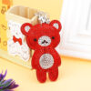 oly-eb8abb77fc865ff70e1c2e2135bc866e Wholesale Rhinestone Teddy Bear Keychain White Faux Fur Decorative Bag Accessory for Women