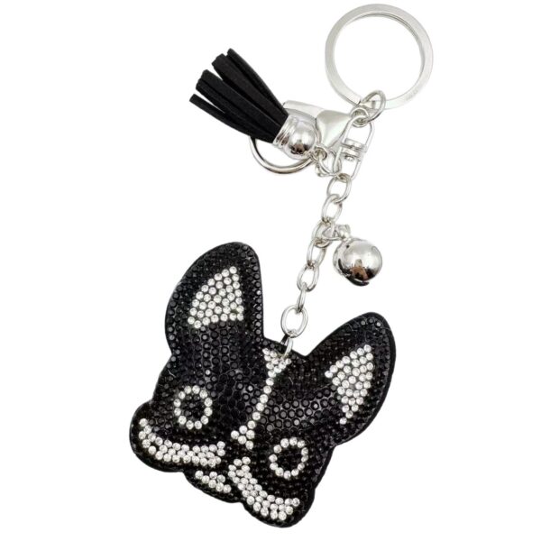 Wholesale Rhinestone Tassel Dog Keychain Stylish Bag Charm Gift