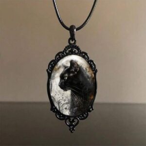 oly-ebb1df8785ff71a8cda49d8f550b54ea Wholesale Black Cat Pendant Vintage Necklace Fashion Accessory Gift Boutique Resale