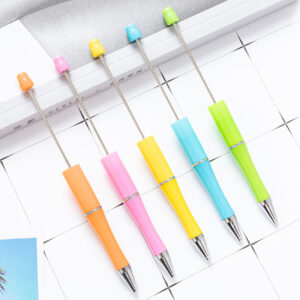 oly-ebcdab69190b358a6c76b68272232aa8 Wholesale Decorative Plastic Bead Pen Rotating Office Pen with Pink Refill Cute Student Stationery Resale
