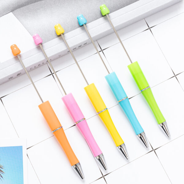 oly-ebcdab69190b358a6c76b68272232aa8 Wholesale Decorative Plastic Bead Pen Rotating Office Pen with Pink Refill Cute Student Stationery Resale