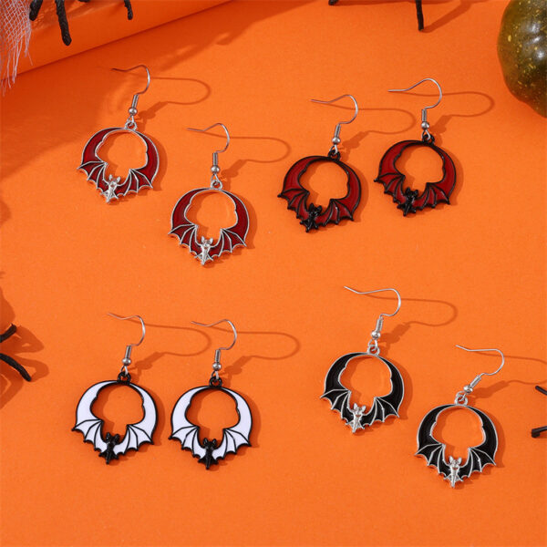 oly-ebd291917f2381d5a966e4d034355459 Wholesale Exaggerated Bat Pendant Earrings Red Black Zinc Alloy Party Jewelry for Resale