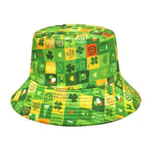 Wholesale Trendy Irish Clover Reversible Fisherman Hat with Sun Protection for Men Women