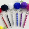 oly-ebd7e92790d8da930f5137c9c4bbabae Wholesale Pom Pom Gold Metal SelfDefense Keychain Set Wedding Gift Keychain Accessory
