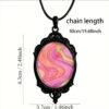 Wholesale Elegant Oval Glass Pendant Necklace with Black Base Trendy Jewelry Accessory for Daily Wear