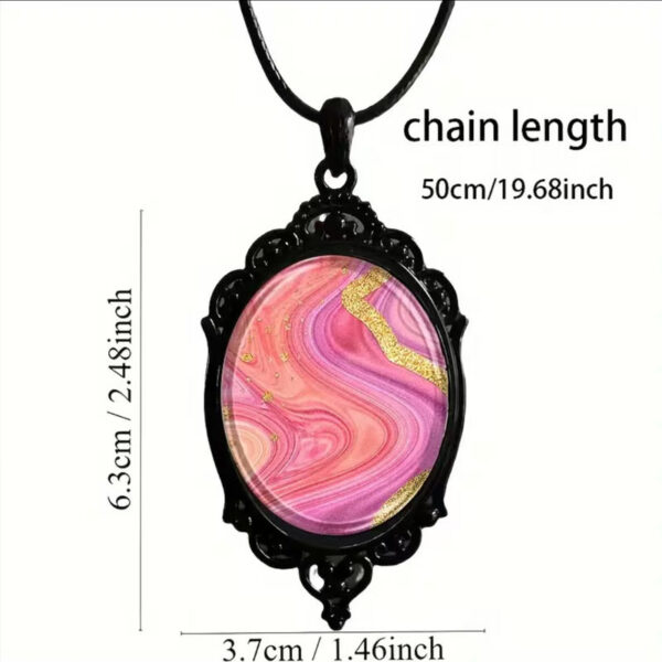 Wholesale Elegant Oval Glass Pendant Necklace with Black Base Trendy Jewelry Accessory for Daily Wear