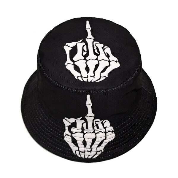 oly-ebe5ea8eb9fef7b5ddee3e972d24fb1a Wholesale Skull Fingers Pattern Fisherman Hat Reversible Outdoor Sun Hat for Men Women Fashion Accessory for Daily Use