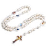 oly-ebf5ea6e9d5568c3fdb96356cae53706 Wholesale Handmade Cross Pendant Necklace Plastic Resin White Beaded Jewelry Fashion Accessory Resale