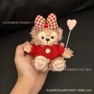 Red sweater rose holding balloons [shirley rose] / Approximately 10cm, comes with a rope stopper