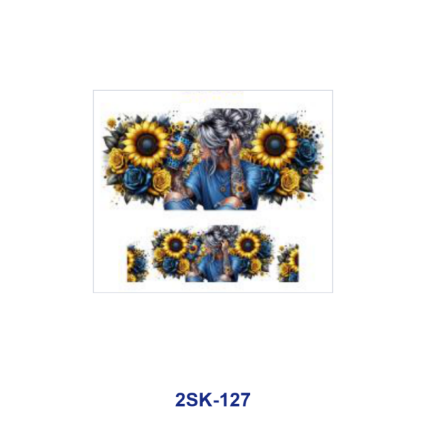 Wholesale 8pcs Sunflower Girl Mini Cup Keychain Sticker