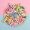Wholesale Resin Heart Bell Keychain Candy Color DIY Building Block Bag Charm for Gifts Souvenirs
