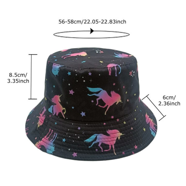 Wholesale Unicorn Pattern Fisherman Hat Decorative Wide Brim Sun Protection Hat Gift Idea