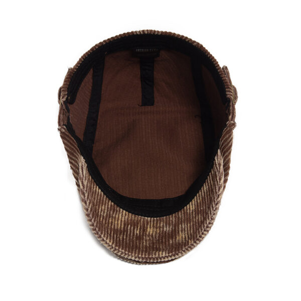 Wholesale Vintage Corduroy Beret Hat Retro Casual Navy Blue Cap for Men Women