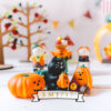 Wholesale Japanese Zakka Style Cartoon Cat Miniature Resin Figurine Halloween Theme Decorative Accent for Home or Gift