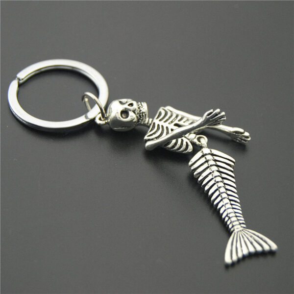 Wholesale Mermaid Skull Halloween Keychain Pendant, Fashion Accessory Gift for Resale
