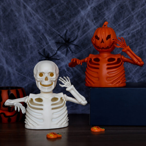 Wholesale Orange Skull Candle Lamp Halloween Gothic Home Decor Accent