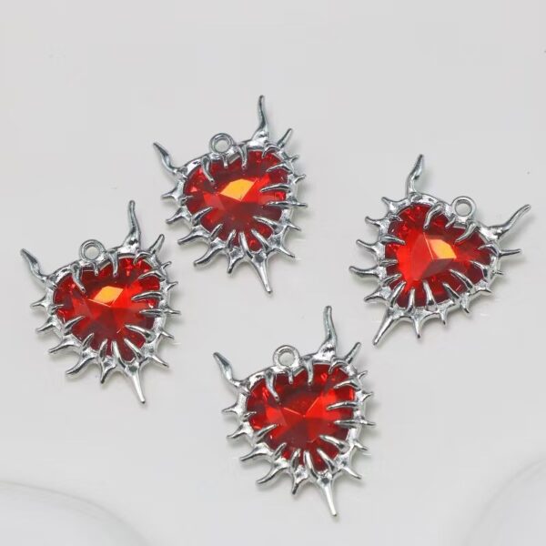 oly-ec6e431edf1f966625009899ea64fde7 Wholesale Gothic Punk Love Heart Rhinestone Pendant Necklace, Trendy Jewelry Accessory for Party Gift