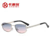 Wholesale Gold Metal Square Frame Sunglasses UV400 Gray Lens Trendy Sunwear for Women