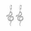 oly-eca1ae81184317d683b348d1d43242d3 Wholesale Silver Snake Design Long Drop Earrings Trendy Jewelry Accessory for Boutique Resale