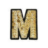 Wholesale Polyester Gold Sequin Embroidered Alphabet Patch Decorative Accent for Coats