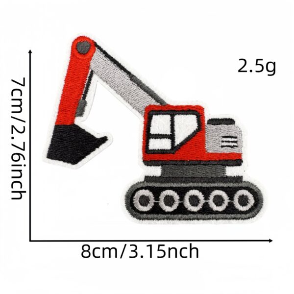 Wholesale Embroidery Thread Yellow Cartoon Construction Vehicle Patch - Stylish Bag Decoration