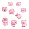 Wholesale Embroidered Patches Pink Cute Pig Cartoon Applique for Clothing Decoration Boutique Accessories 9 Pack