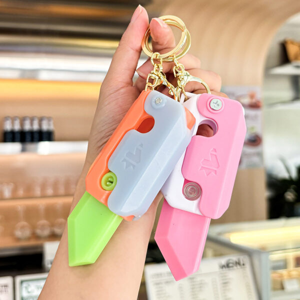 Wholesale Acrylic Cartoon Radish Knife Stress Relief Keychain Gift for Students and Couples
