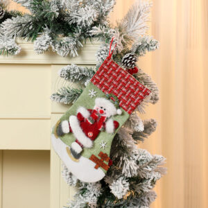 Linen wooden brand large socks snowman [32*19*1cm49g]