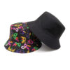 Wholesale Retro Mask Feather Pattern Bucket Hat Unisex Double Sided Outdoor Sun Hat