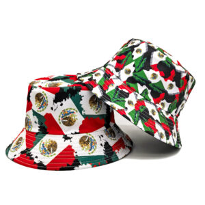 Wholesale Mexican Flag Bucket Hat with Letter Print Unisex Sun Protection Hat