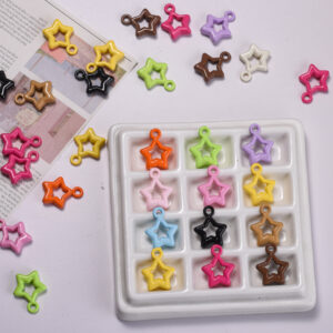 oly-ed3414dee39074add3672bf515abfeaf Wholesale Electroplated Acrylic Star Beads Mixed Colors DIY Keychain Bag Charm Phone Strap Fashion Accessory