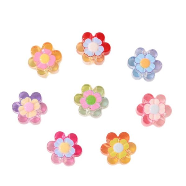 oly-ed34f050cfe5f9c8474635789fda9ec4 Wholesale Cute Flower Transparent Acrylic Beads for DIY Phone Chain Bag Charm Mixed Colors Fashion Accessories