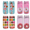 oly-ed4930af3a9487596d154fddd9b1a383 Wholesale 3D Donut Print Socks Fun Cartoon Design Casual Short Barrel Socks Great Gift for Men and Women