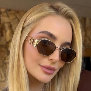 Wholesale Retro Gold Metal Sunglasses UV400 Gray Lenses Everyday Fashion Accessory