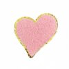 oly-ed6a7b0fd8845a2872e157cfe16d8e56 Wholesale Polyester Embroidered Heart Applique Patch with Gold Edge DIY Accessory for Valentine's Day