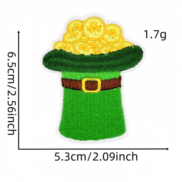 Wholesale Irish Green Embroidered Cloth Patch, Cartoon Festival Badge for Clothes, Decorative Gift