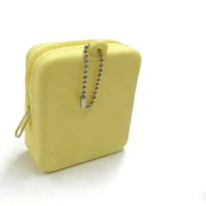 Silicone coin purse - yellow wave chain style / 8*6.7*3