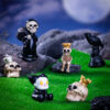 Wholesale Resin Miniature Halloween Ornaments, Skeleton Clown Bat DIY Decor, Resale Accessory