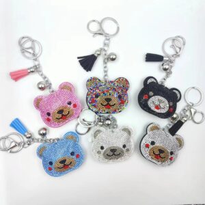 Wholesale Cute Bear Crystal Keychain Wedding Gift Bag Charm Decorative Accessory