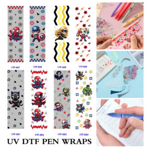Wholesale 2/8/16pcs UV DTF Stickers Bold Masked Action Figure Patterns Pen and Bookmark Stickers OLY Exclusive